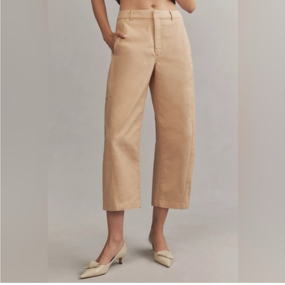NWT Maeve by Anthropologie Curved Cropped Chino Trousers